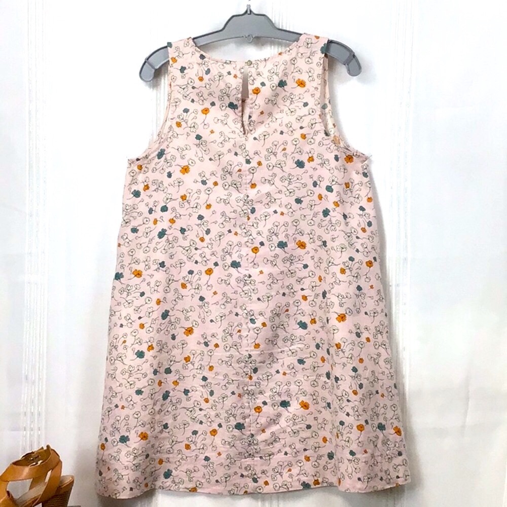 Cynthia Rowley Linen A-Line Sleeveless Floral Sun Dress with Pockets Sz.M - Picture 3 of 7
